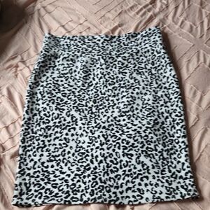 LuLaRoe Black and White Animal Print Pencil Skirt